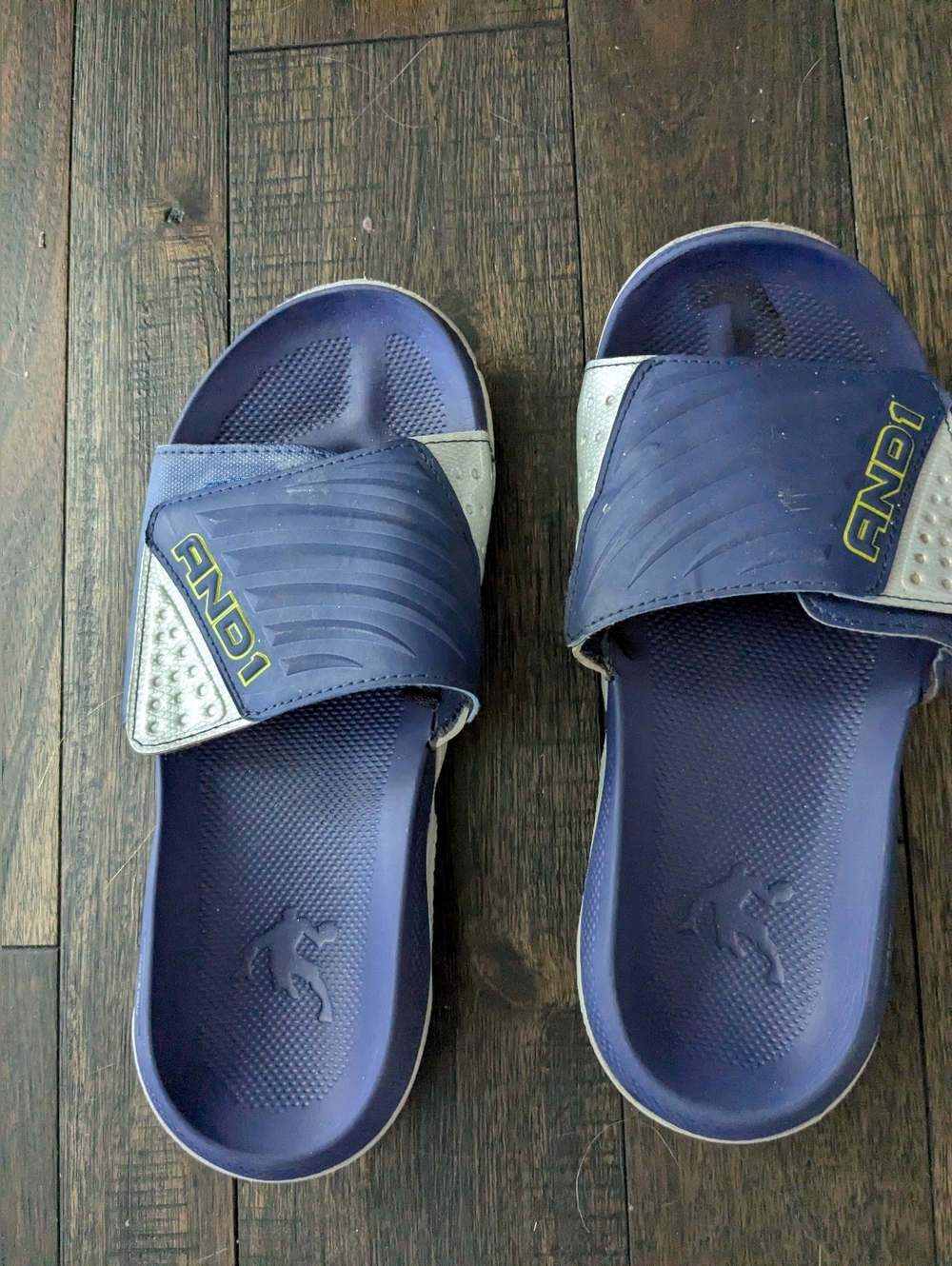 And1 Navy and Silver Slide Sandals